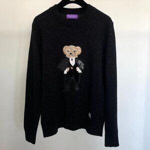 Polo by Ralph Black Sweater with Bear Motif
